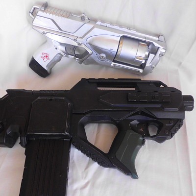 Nerf Strongarm:
N&J Arm Model Decapitator

Nerf Rayven:
N&J Arms Model TAR (Tactical Assault Rifle) mit Tim Taylor Mod