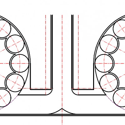 Eine grobe Zeichnung zur Besitmmung von Hauptmaßen und Anordnungen