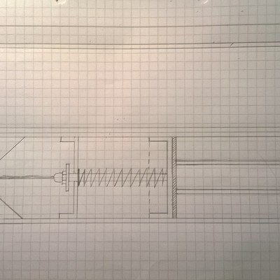 Das ist der Ungefähre Blasterlauf, ich schätze das der aber noch länger werden muss, da sonst das Volumen zu gering ist.