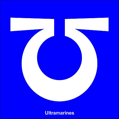 Abzeichen der Ultramarines, auch als Ärmelprint