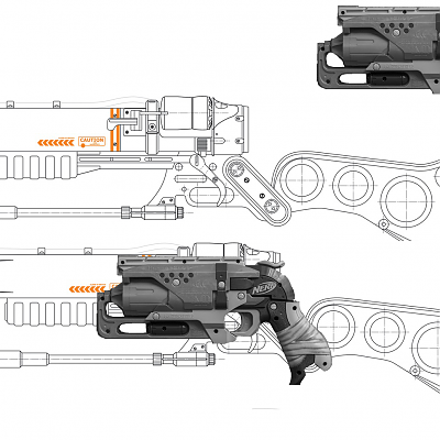 Hammer Lasgun Falloutstyle
Einfach mal sehen ob man das da unterbringt.
Natürlich muss dann auch ein rearloadingmod ran, sonst kann man sie net lade