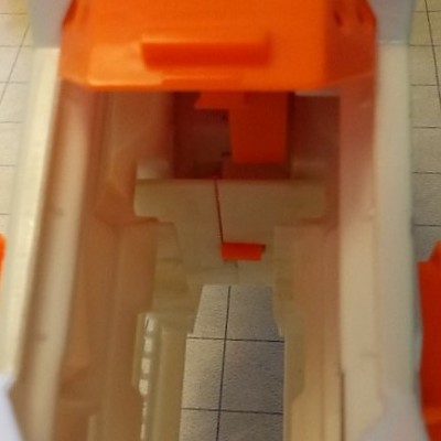 Blick durch die Jamdoor von oben in den Magazinschacht.