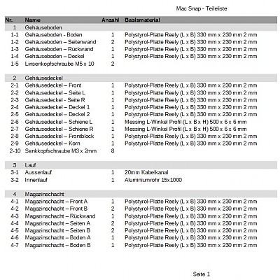 MAC Snap - Teileliste 1