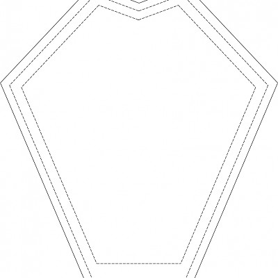 Rückenteil für Filz-Pad für selbstgenähtes Dart-Tag-Shirt.
Ausdruck auf A3