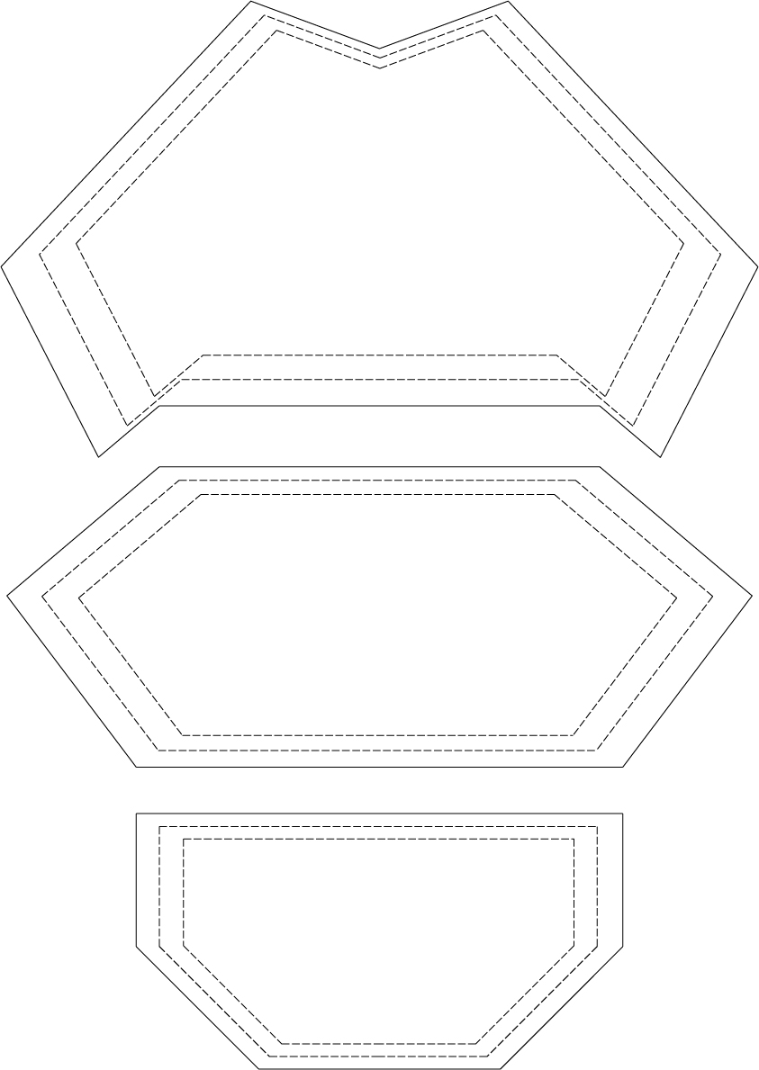 Brust-/Bauchteil für Filz-Pad für selbstgenähtes Dart-Tag-Shirt.
Ausdruck auf A3