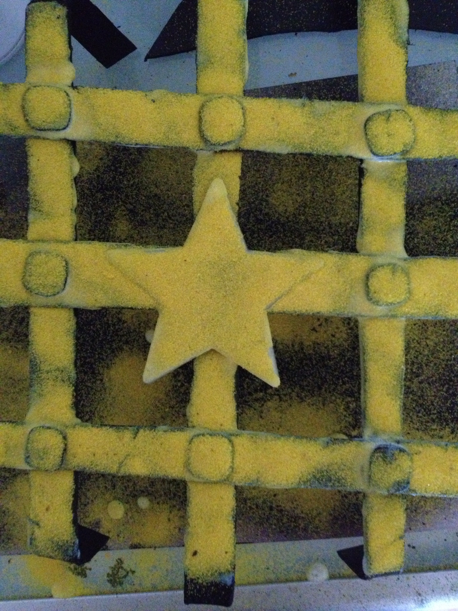 Schritt 2: alles mit Dekosand panieren